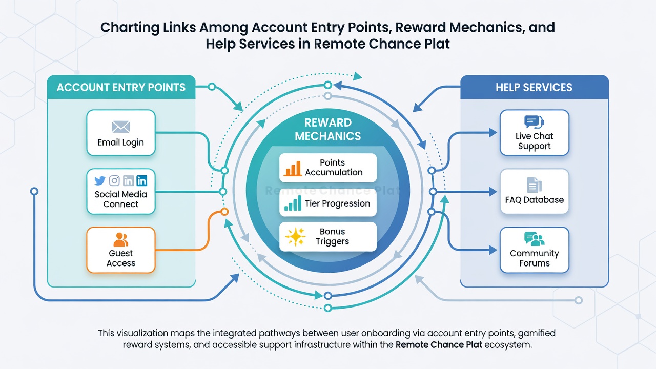 Flowchart showing how support interactions link user authentication, bonus systems, and transaction processes in virtual betting environments