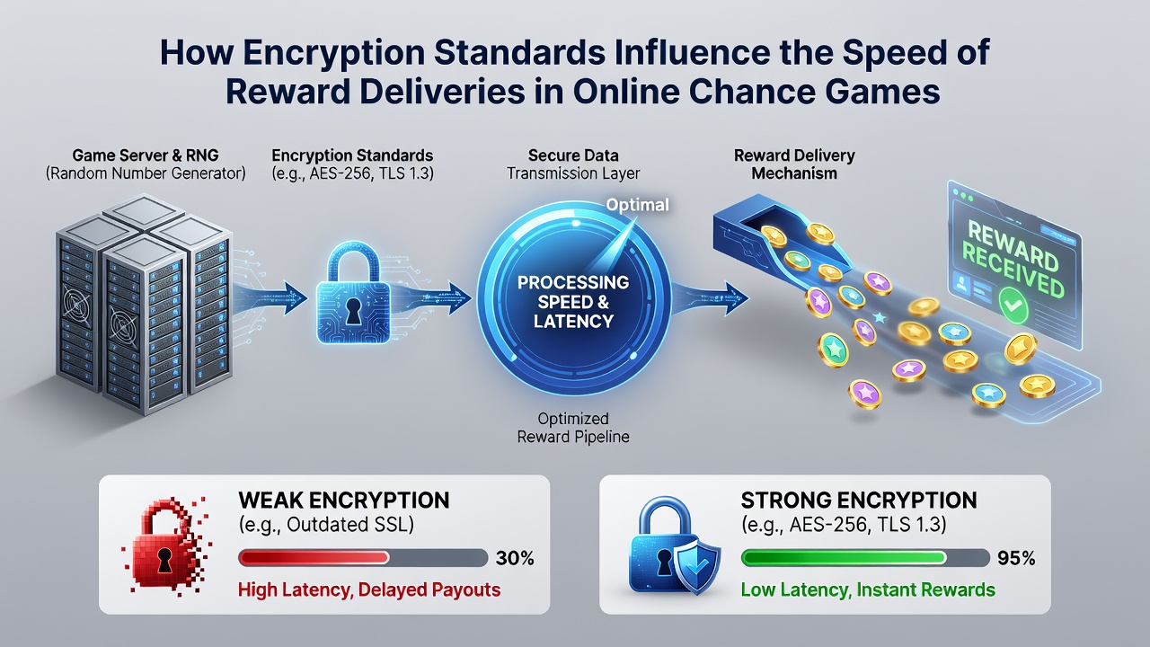 Flowchart showing encrypted data packets moving through reward distribution systems in digital casinos