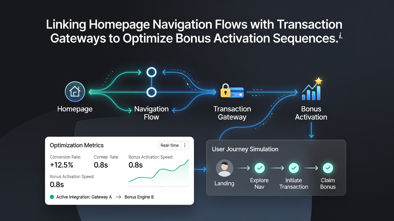 Flowchart illustrating integration between slot platform navigation, transaction gateways, and bonus activation sequences