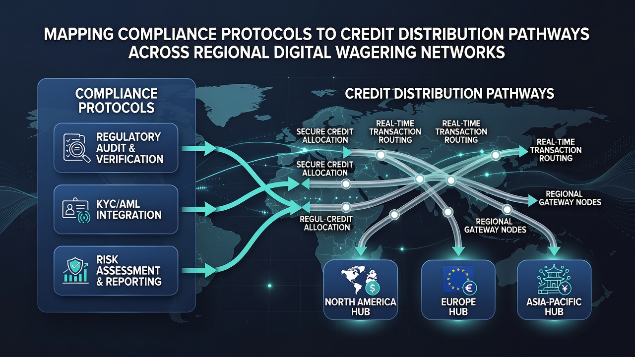 Flowchart illustrating regional variations in credit distribution after compliance checks